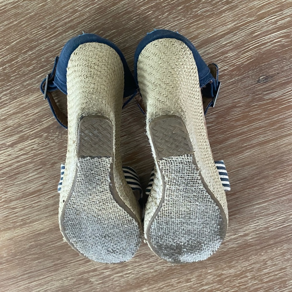 Toms Women’s Wedge Espadrille Strappy Sandals University Navy Size 8 - Picture 6 of 14